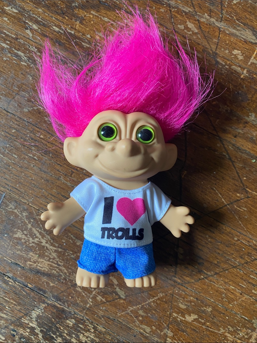 Pink-Haired Troll Doll with 'I ♥ Trolls' Tee